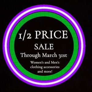 SALE!!! 1/2 OFF EVERYTHING IN THR CLOSET THROUGH MARCH 31st